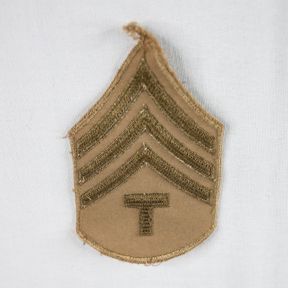 Vintage US Army‎ Technician 4th Grade Rank Patch Tan Good WWII Style Insignia